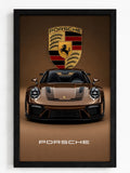Porsche 911 GT3 RS Brown Edition Poster - Luxury Metallic Bronze Sports Car Wall Art Print