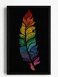 Vibrant Rainbow Mandala Feather Art Print - Boho Wall Decor & Spiritual Gift